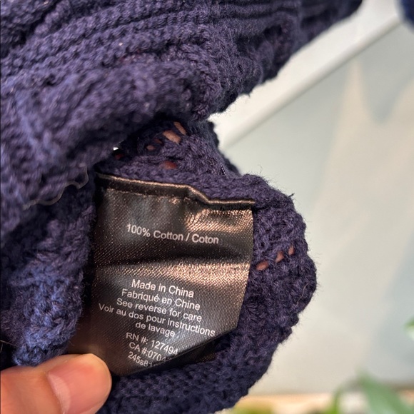 HEARTLOOM Navy Knit Cardigan with Decorative Buttons - Picture 6 of 7